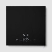 Elegante Calligraphie Black & Silver Foil Wedding Gästebuch (Rückseite)