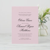 Elegante Calligraphie Classic Dusty Pink Wedding Einladung (Stehend Vorderseite)