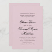 Elegante Calligraphie Classic Dusty Pink Wedding Einladung (Vorne/Hinten)