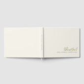 Elegante Calligraphie Cream White Gold Hochzeit Gästebuch (Voll)