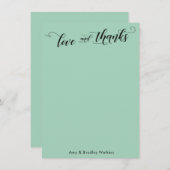 Elegante Calligraphie Danke Light Green (Vorne/Hinten)