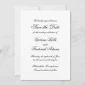 Elegante Calligraphie Formal Wedding Save The Date (Vorderseite)