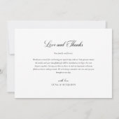 Elegante Calligraphie Foto Collage Wedding Dankeskarte (Rückseite)