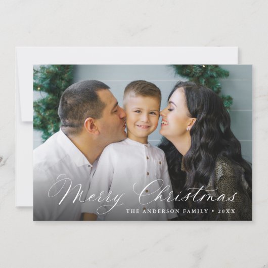 Elegante Calligraphie Frohe Weihnachten Rot 2 Foto (Vorderseite)