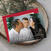 Elegante Calligraphie Frohe Weihnachten Rot 2 Foto