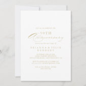 Elegante Calligraphie Gold 50. Hochzeitstag Einladung (Vorderseite)