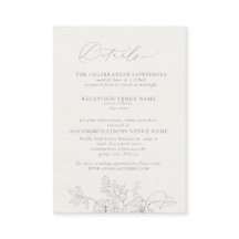 Elegante Calligraphie Gray Floral Wasserfarben Det