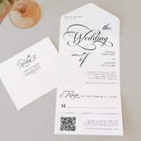 Elegante Calligraphie Hochzeit Schwarz & Weiß