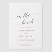 Elegante Calligraphie Moderne Boho Beach Wedding Pergament Einladungen (Vorderseite)