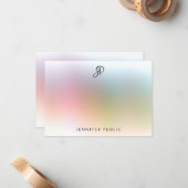 Elegante Calligraphie Monogram farbenfrohe Vorlage (Vorderseite/Rückseite Beispiel)