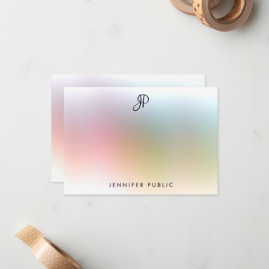 Elegante Calligraphie Monogram farbenfrohe Vorlage (Vorderseite/Rückseite Beispiel)