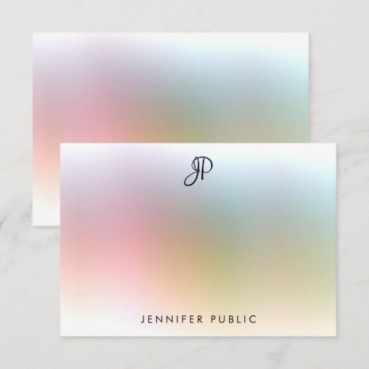 Elegante Calligraphie Monogram farbenfrohe Vorlage (Vorne/Hinten)