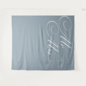 Elegante Calligraphie Mr. & Mrs. Wedding Backdrop Wandteppich (Vorderseite (Horizontal))