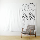 Elegante Calligraphie Mr. & Mrs. Wedding Backdrop Wandteppich (Beispiel (Horizontal))