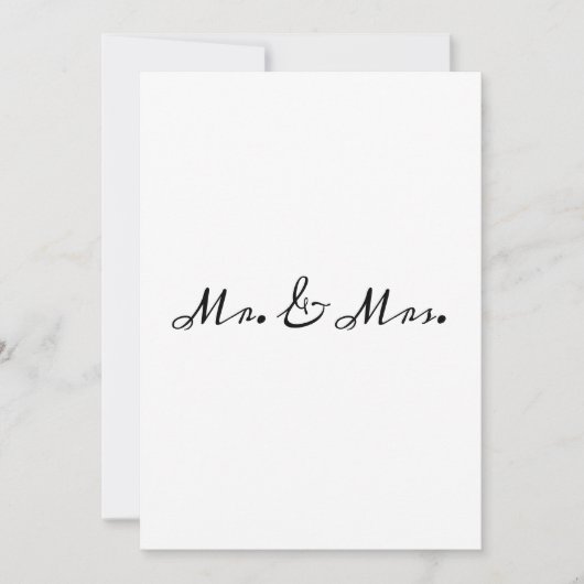 Elegante Calligraphie Mr.& Mrs. Wedding Einladung (Vorderseite)