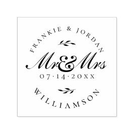 Elegante Calligraphie Mr. & Mrs. Wedding Save the  Permastempel