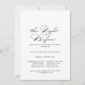 Elegante Calligraphie Night Before Probe Dinner Einladung (Vorderseite)