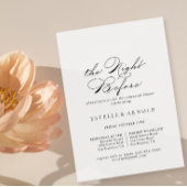 Elegante Calligraphie Night Before Probe Dinner Einladung