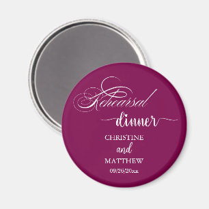 Elegante Calligraphie Probe Abendessen Magnet