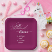 Elegante Calligraphie Probe Abendessen Pappteller (Party)