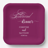 Elegante Calligraphie Probe Abendessen Pappteller (Vorderseite)