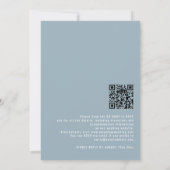 Elegante Calligraphie QR Code Dusty Blue Wedding Einladung (Rückseite)