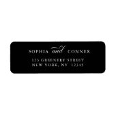 Elegante Calligraphie Rücksendeadresse Black (Vorne)