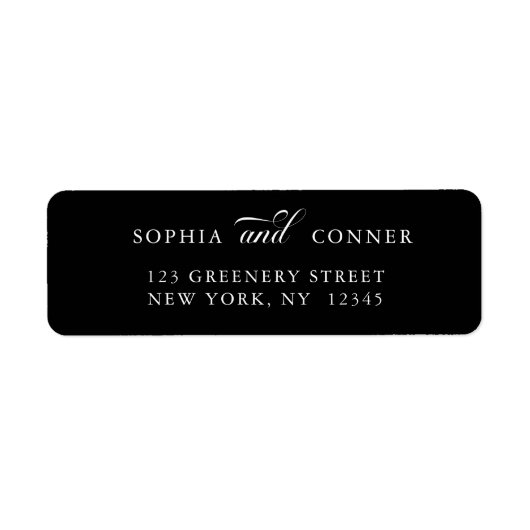 Elegante Calligraphie Rücksendeadresse Black (Vorne)