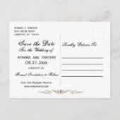 Elegante Calligraphie Save the Date Regency Postca Ankündigungspostkarte (Rückseite)