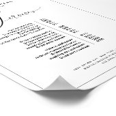 Elegante Calligraphie Schwarz-weiß Salon Preislist Poster (Ecke)
