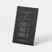 Elegante Calligraphie Schwarz-weiß Salon Preislist Sockelschild (Vorderseite)