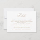 Elegante Calligraphie Script Beige Wedding Details Einladung (Vorderseite)