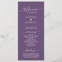 Elegante Calligraphie Script Lila Hochzeitsfeier