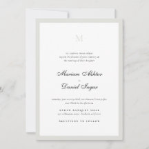 Elegante Calligraphie Script Monogram White Weddin