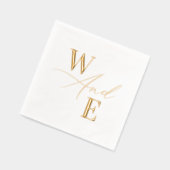 Elegante Calligraphie Script Wedding Monogram Servietten Mit Folie (Links)
