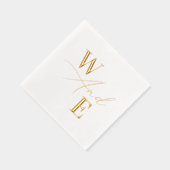Elegante Calligraphie Script Wedding Monogram Servietten Mit Folie (Rechts)