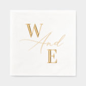 Elegante Calligraphie Script Wedding Monogram Servietten Mit Folie (Vorderseite)