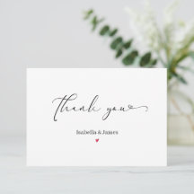 Elegante Calligraphie Simple Red Heart Wedding