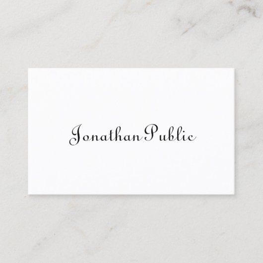Elegante Calligraphische Skriptvorlage Minimalisti Visitenkarte (Vorderseite)