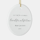 Elegante Calligraphy Baby Loss Memorial Keramik Ornament (Rechts)