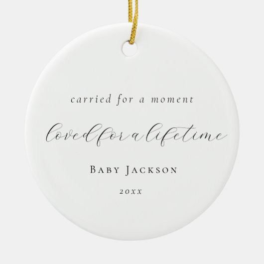 Elegante Calligraphy Baby Loss Memorial Keramik Ornament (Vorne)