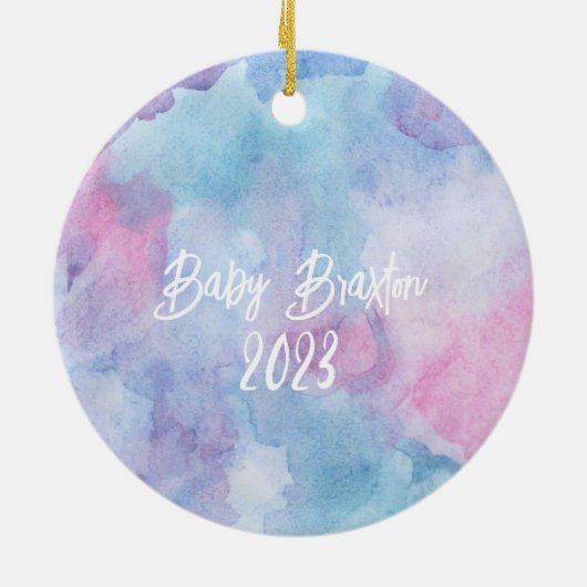 Elegante Calligraphy Baby Loss Weihnachtsschmuck (Hinten)