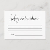 Elegante Calligraphy Baby Name Ideas, Babydusche Begleitkarte (Vorderseite)