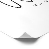 Elegante Calligraphy Baby Shower Begrüßungszeichen Poster (Ecke)