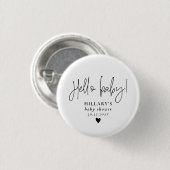 Elegante Calligraphy Baby Shower Button (Vorne & Hinten)