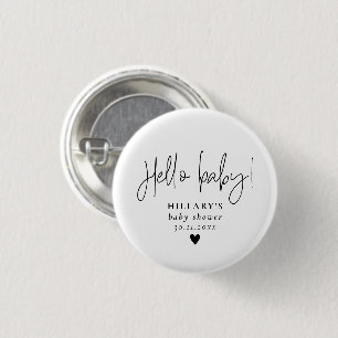 Elegante Calligraphy Baby Shower Button