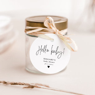 Elegante Calligraphy Baby Shower Geschenkanhänger