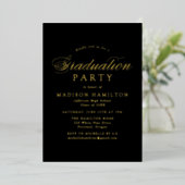 Elegante Calligraphy Black Foto Graduation Party Folieneinladung (Stehend vorne)