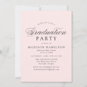 Elegante Calligraphy Blush Foto Graduation Party Einladung (Vorderseite)