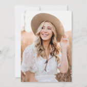 Elegante Calligraphy Blush Foto Graduation Party Einladung (Rückseite)